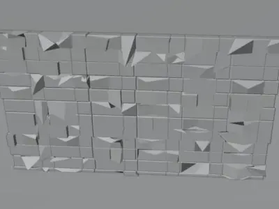 Brick Wall Old Ancient Temple Street Low-poly 3D model