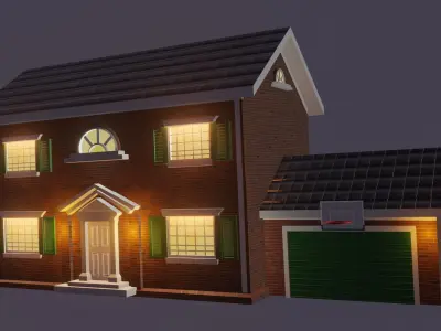 Christmas House Low Poly 3D Low-poly 3D model