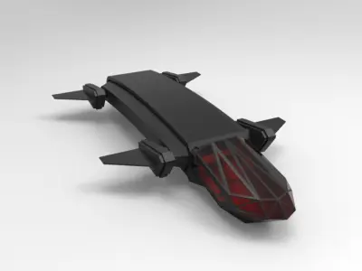 Whale SpaceShip Low-poly 3D model
