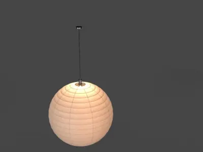 Paper lamp with frame inside High Quality 3D model