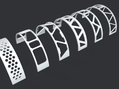 Lowpoly Scifi panels and structures Low-poly 3D model