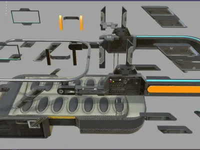 Sci Fi Bed  - Cyberpunk  concept - PBR Low-poly 3D model