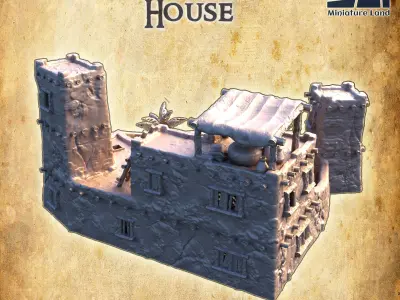 Desert Slaver House Tabletop Terrain 28 MM 3D print model