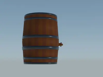 Lowpoly Wine Barrel  3D model