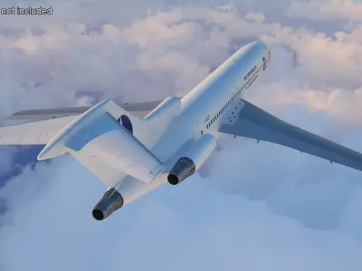  Air France Boeing 727 Airliner Rigged for Maya 