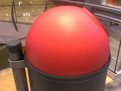 Red and black plastic city trash can - Low-Poly Low-poly 3D model