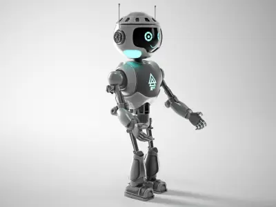 R44 - Futuristic Companion Robot Low-poly 3D model