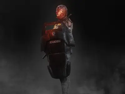 Sci Fi Riot Soldier Low-poly 3D model