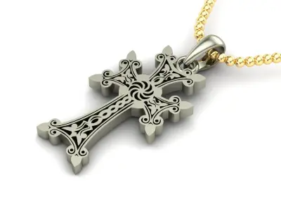 Light Gold Cross New Design  CP 64 3D print model