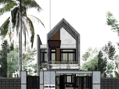 Modern-Minimalist villa 3D model