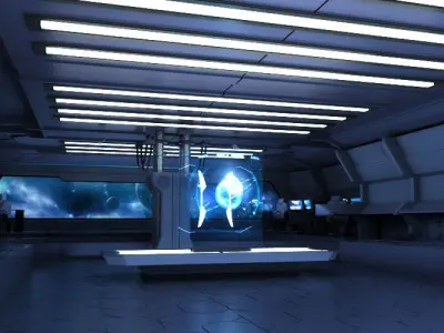 spaceship space station futuristic sci-fi fantasy 3D model