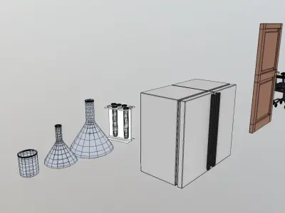 Low Poly Stylized Laboratory Assets Low-poly 3D model