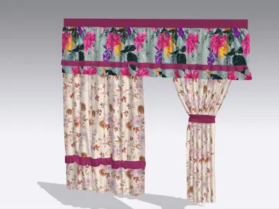 Curtain Low-poly 3D model