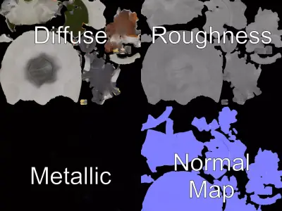 Playful Squirrel Fountain model pack Low-poly 3D model