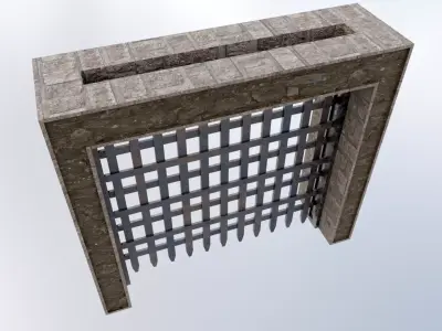 Portcullis Low-poly 3D model
