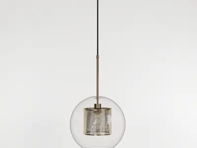 CATCH glass globe pendant light - gold 3D model
