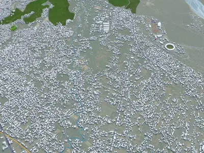 Dehradun Uttarakhand India 30km Low-poly 3D model