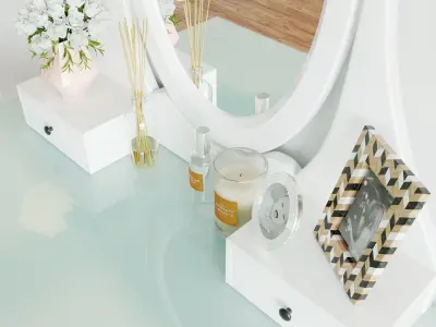 Dressing table with decor 3D model