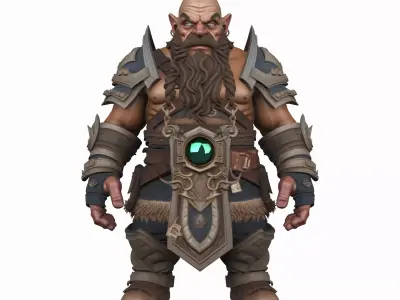 Intricate 3D Model of Majestic World of  Dwarf Stonekeeper 3D model