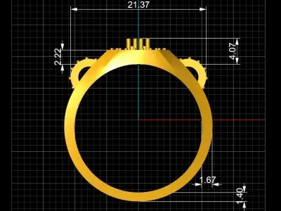 Diamond Ring for Women 3D print model 23