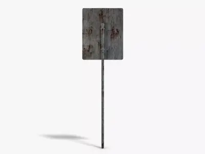 Damaged Sharp Corner Sign Low-poly 3D model