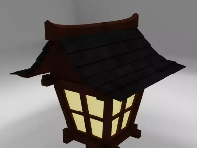 Japanse lantern Low-poly 3D model