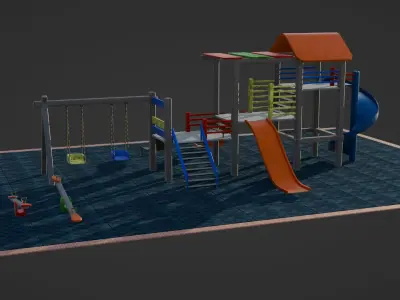 children playground Low-poly 3D model