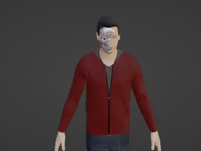 Cyber Character- Robot Man Low-poly 3D model get