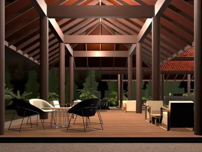 Tropical lobby 3D model