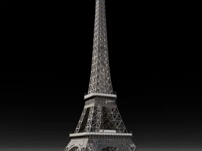 Detailed Eiffel Tower 3D Model Low-poly 3D model