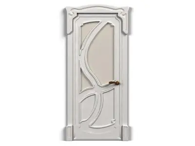 Door0017 wooden door with ornate design 3D model