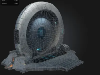 sets of Giant Sci-Fi Door Free 3D model