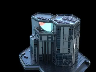 Futuristic Future Modern City Building Skyscraper 22 3D model