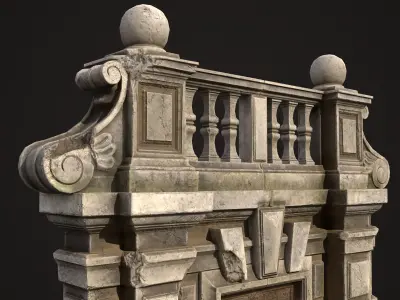 Old Portal Abandoned Door Low-poly 3D model