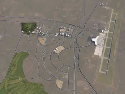 Ordos - Airport - DSN Low-poly 3D model