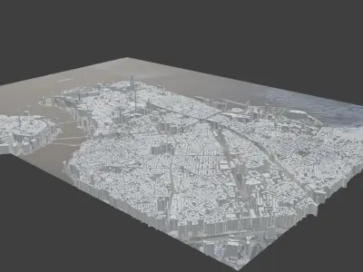 Istanbul City  Low-poly 3D model