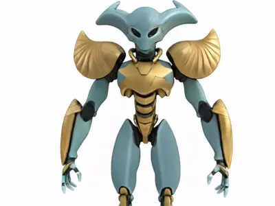 Sci-Fi Alien Warrior Robot Low Poly Game Ready Character Low-poly 3D model