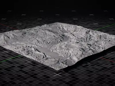 Volcano terrain Flat Version 7 3D model