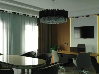 office interior Low-poly 3D model