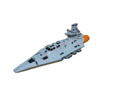 SciFi Cruiser Interstellar Warship Model Low-poly 3D model