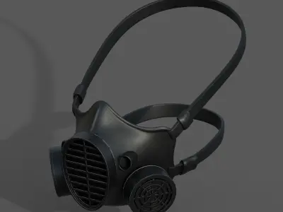Gas mask protection isolated equipment armor  Low-poly 3D model