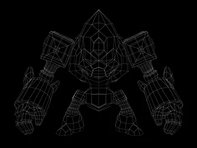 Stone Giant Monster v1 005 Low-poly 3D model