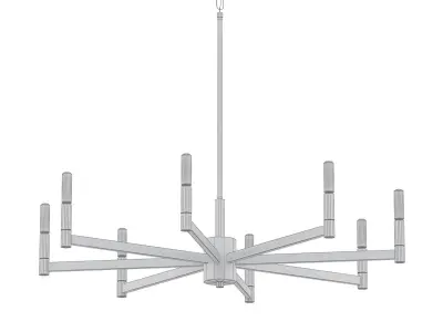 Erzo 8 brass chandelier with six lights 3D model