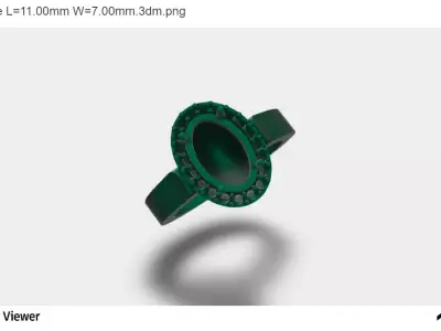 Men Ring with an Oval Cut Center Stone 3D print model