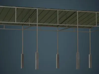 Warehouse Structure 1A Low-poly 3D model