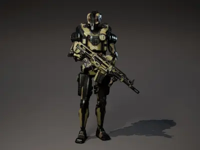 Etasphera02 assault rifle Low-poly 3D model