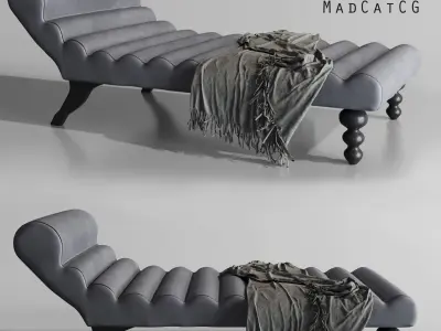 Modern Design Lazy Chaise Lounge Indoor 3D model