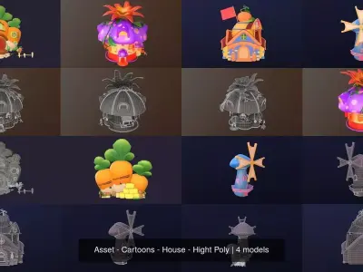 Asset - Cartoons - House - Hight Poly 3D Model Pack