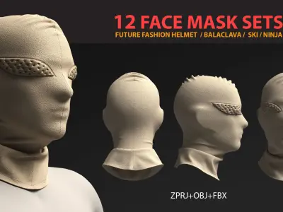 12 FACE MASK PACK - vol01 3D model