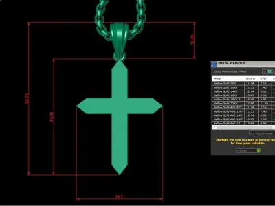 Cross Light Gold 3CP058 3DM STL 3D model